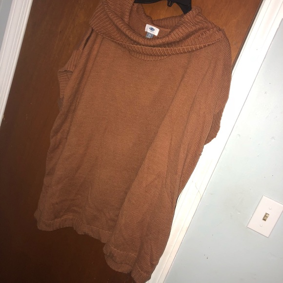 Old navy tan cowl neck long sweater. Worn once! - Picture 3 of 5